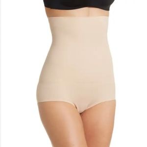 Skinnygirl Ultra Smooth High Waist Briefs, XL, Tan